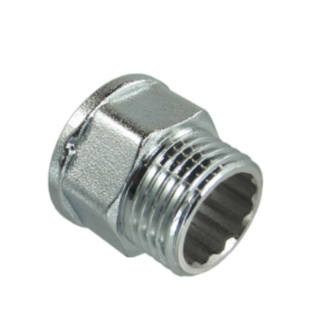1 x Pezón hexagonal Figura 529 macho hembra 26x34 (1") Latón cromo
