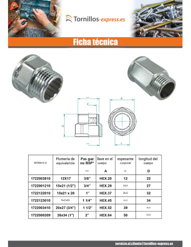 1 x Pezón hexagonal Figura 529 macho hembra...