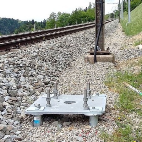 1 x Extensión para tornillos de cimentación 89X5X1500 fuerte resistencia a la corrosión Acero galvanizado en caliente