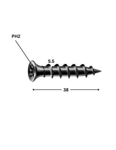 1 x Tornillo para placa de yeso Spax Phillips 2...