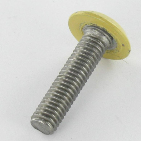 1 x Tornillo metales plano llave de 4 M6X25 Acero cincado blanco cabeza RAL1002