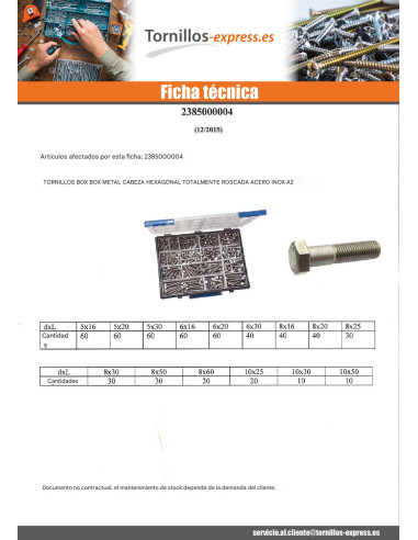 1 x Surtido de 570 Tornillo metales cabeza...