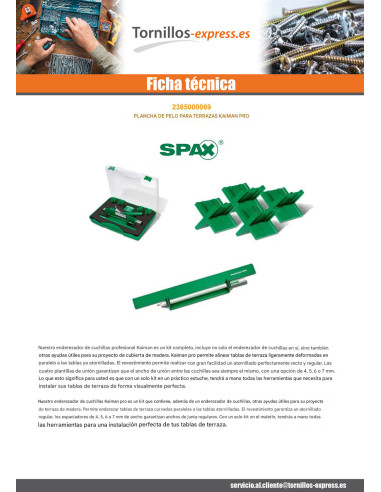 1 x Spax RECTIFICADOR CUCHILLA de TERRAZA