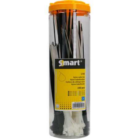 1 x Surtido de 240 Abrazaderas de sujeción inox Nylon