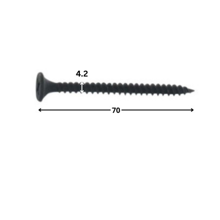 1 x Tornillo para placa de yeso Tornillo TTPC Phillips 2 4.2X70 Acero fosfatado