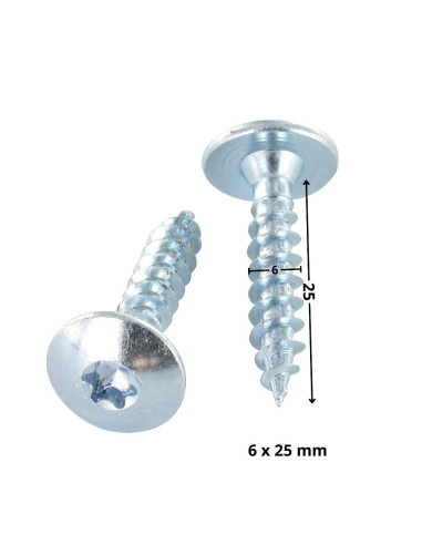 1 x Tornillo pernio 6X25 roscado total TORX T30...