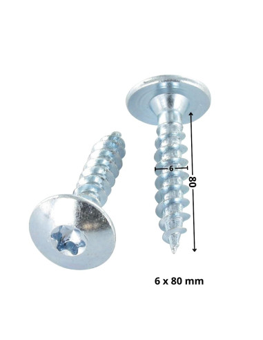 1 x Tornillo pernio 6X80 roscado parcial TORX...