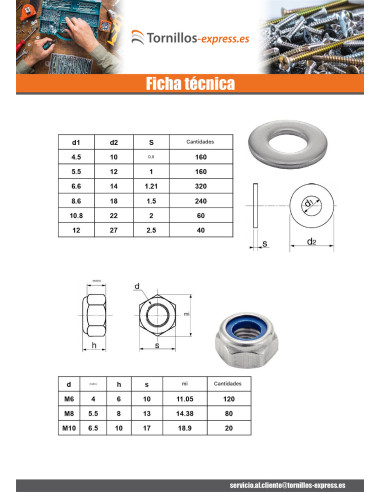 1 x Surtido de 1760 Tuerca y Arandela...
