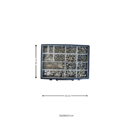 1 x Surtido de 1760 Arandela / Tuerca hexagonal / tuerca autoblocante Inoxidable A2