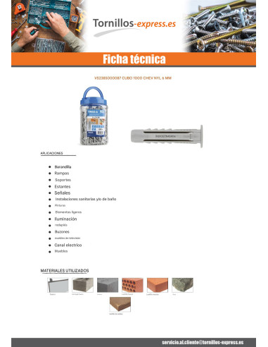 1 x Balde de 1000 Taco Nylon 6