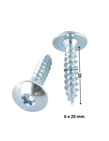 1 x Tornillo pernio 6X20 roscado total TORX T30...