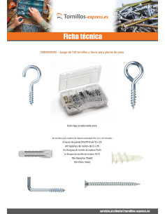Surtido de 130 Tornillo y Taco placa de yeso 2