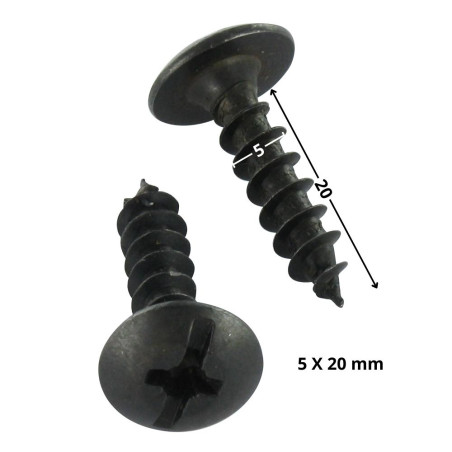1 x Tornillo pernio Pozi PZ5 5X20 Acero cincado negro
