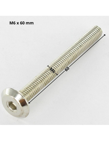 1 x Tornillo metales plano llave de 4 M6X60...