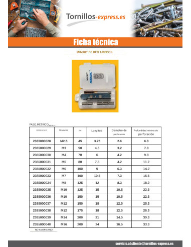 1 x EQUIPO +NET INFORME M12X18 paso de 175