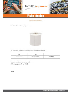 Tirante cilíndrico 11.2X16X2 Polietileno blanco 2