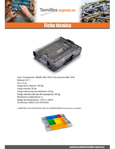 1 x CASO ALMACENAMIENTO RECORTABLE LBOX 102