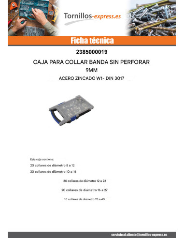 1 x Surtido de 100 Abrazaderas de sujeción BANDA 9