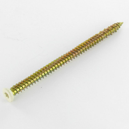 1 x Tornillo Hormigón cabeza fresada/testa svasat ROJO 7.5X120 TORX T30 Bicromato RAL1015 marfil claro