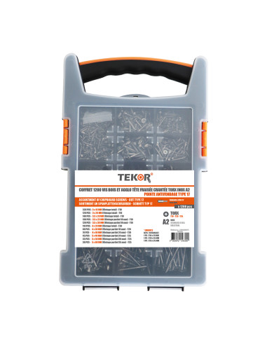 1 x Surtido de 1200 Tornillos para madera TEKOR...