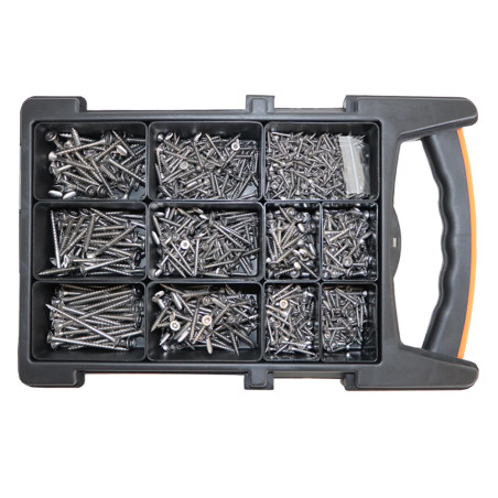 1 x Surtido de 1200 Tornillos para madera TEKOR cabeza fresada/testa svasat dentado TORX Inoxidable A2