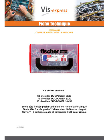 1 x Surtido de Tornillo y Taco Fischer FIJADOR