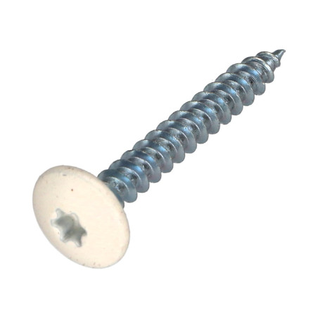 1 x Tornillo pernio 6X35 roscado parcial TORX T30 Acero cincado blanco lacado blanco RAL9010 blanco puro