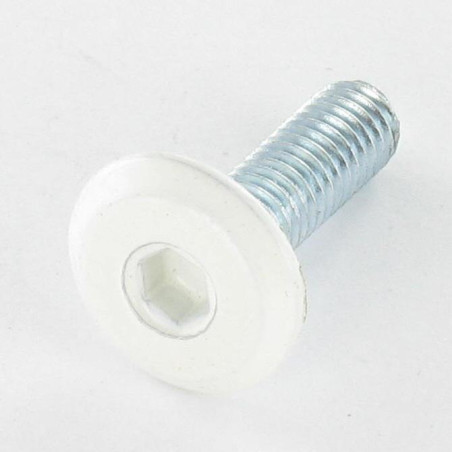 1 x Tornillo metales plano llave de 4 M6X20 Acero cincado blanco cabeza RAL9010 blanco puro
