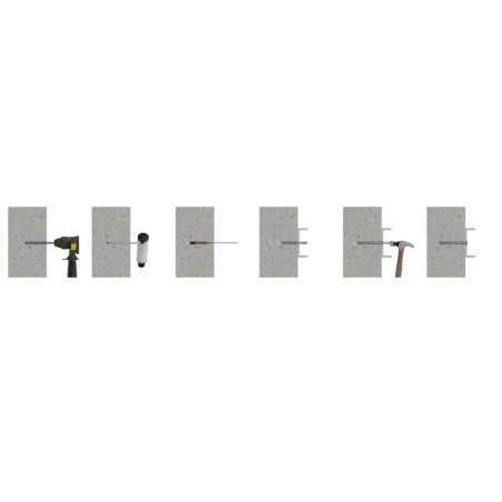 1 x Balde de 750 Taco para clavar con Tornillo 5X30 Acero cincado blanco