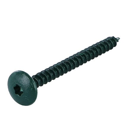 1 x Tornillo pernio 4.5X50 roscado total TORX T20 Acero cincado blanco LAQ RAL6005 verde musgo