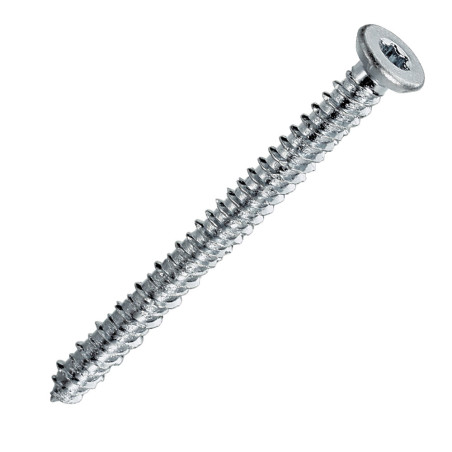 1 x Tornillo Hormigón cabeza fresada/testa svasat reducida 7.5X132 TORX T30 Acero cincado blanco