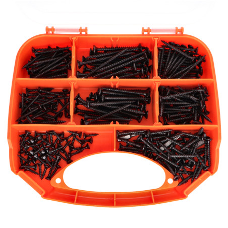 1 x Surtido de 280 Tornillo madera aglomerado cabeza fresada/testa svasat TORX Acero cincado negro Punta
