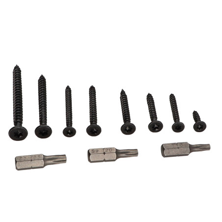 1 x Surtido de 280 Tornillo madera aglomerado cabeza fresada/testa svasat TORX Acero cincado negro Punta