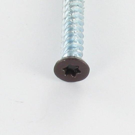 1 x Tornillo Hormigón cabeza fresada/testa svasat ROJO 7.5X120 TORX T30 Acero cincado blanco RAL8017 marrón chocolate