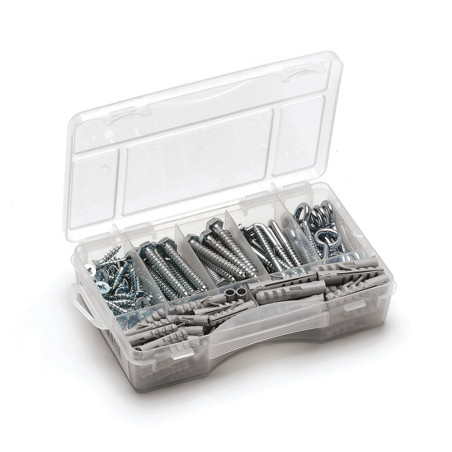 1 x Surtido de Tornillos de ojo Acero cincado blanco (135 ELEMENTOS)