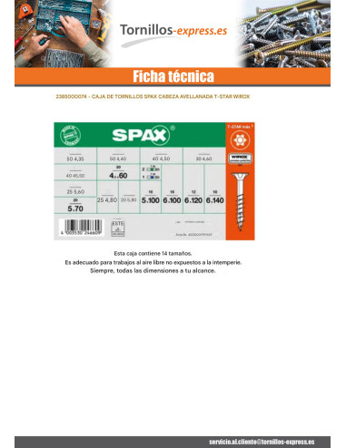 1 x Surtido de 364 Tornillo madera cabeza...