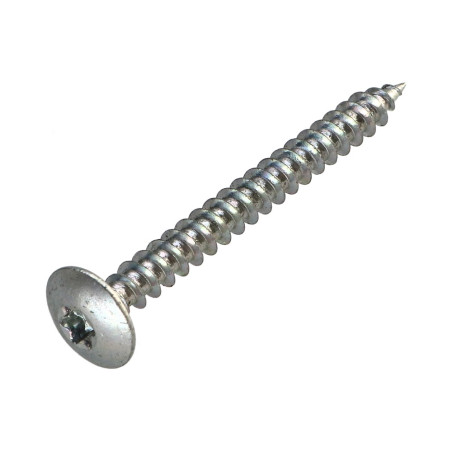 1 x Tornillo pernio 6X60 roscado parcial TORX T30 diámetro de cabeza: 14 Acero cincado blanco 96 horas niebla salina sin