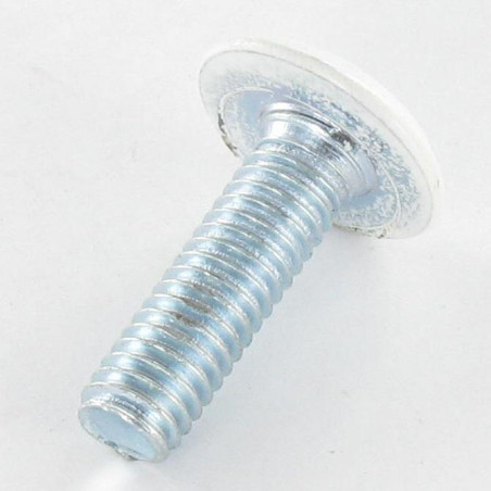 1 x Tornillo metales plano llave de 4 M6X25 Acero cincado blanco cabeza RAL9010 blanco puro