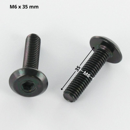 1 x Tornillo metales plano llave de 4 M6X35 Acero cincado negro