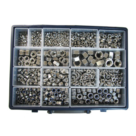 1 x Surtido de 1140 Tuerca hexagonal /FRENO/UNO/ORÍGIDO Inoxidable A2