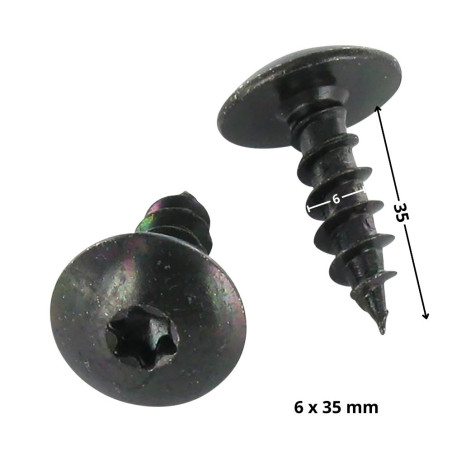 1 x Tornillo pernio 6X35 roscado parcial TORX T30 Acero cincado negro