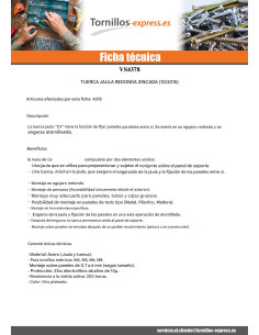 Tuerca Jaula redondo M6 grosor chapa 0,7 con 4 CV4826HG... 2