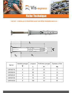 Taco para clavar Nylon 6X55 con tornillo cabeza... 2