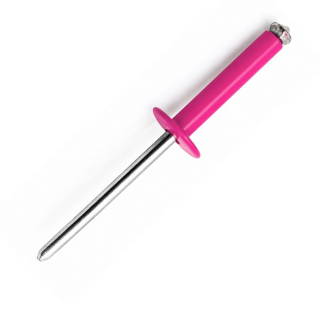 1 x Remache flor GOSTAR Aluminio Vástago acero Cabeza redonda estándar 4X16 RAL4010 rosa telemagenta