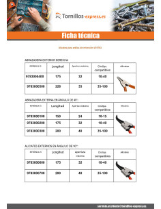 Alicates Circlip exterior Codo 45 grado longitud 200 2