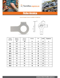 Freno D Tuerca Escuadra de diámetro M16 Inoxidable A2 2