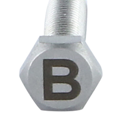1 x Tornillo metales cabeza hexagonal 8X35 Inoxidable A4 con grabado de letras "B"
