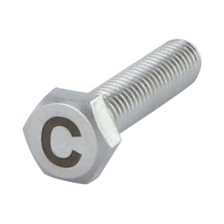 1 x Tornillo metales cabeza hexagonal 8X35 Inoxidable A4 con grabado de letras "DO"