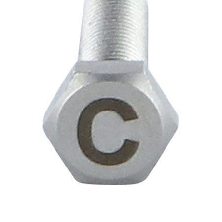 1 x Tornillo metales cabeza hexagonal 8X35 Inoxidable A4 con grabado de letras "DO"