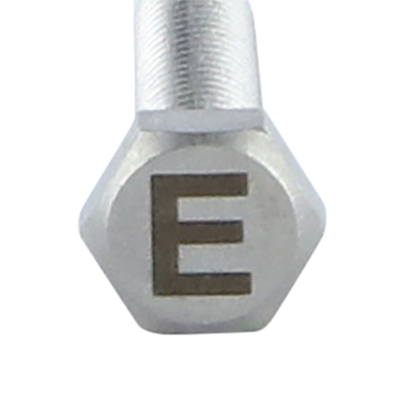 1 x Tornillo metales cabeza hexagonal 8X35 Inoxidable A4 con grabado de letras "MI"